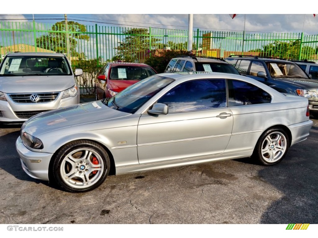 2002 3 Series 330i Coupe - Titanium Silver Metallic / Black photo #23