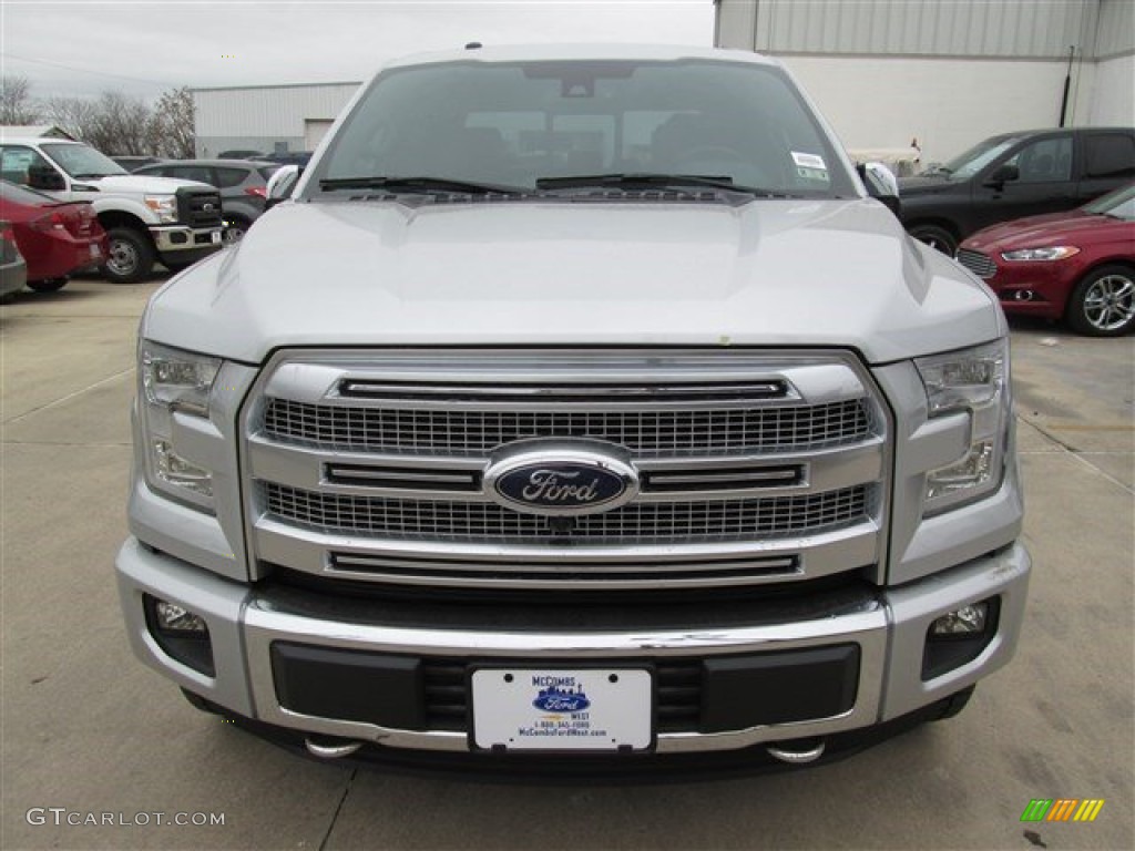 2015 F150 Platinum SuperCrew 4x4 - Ingot Silver Metallic / Black photo #7