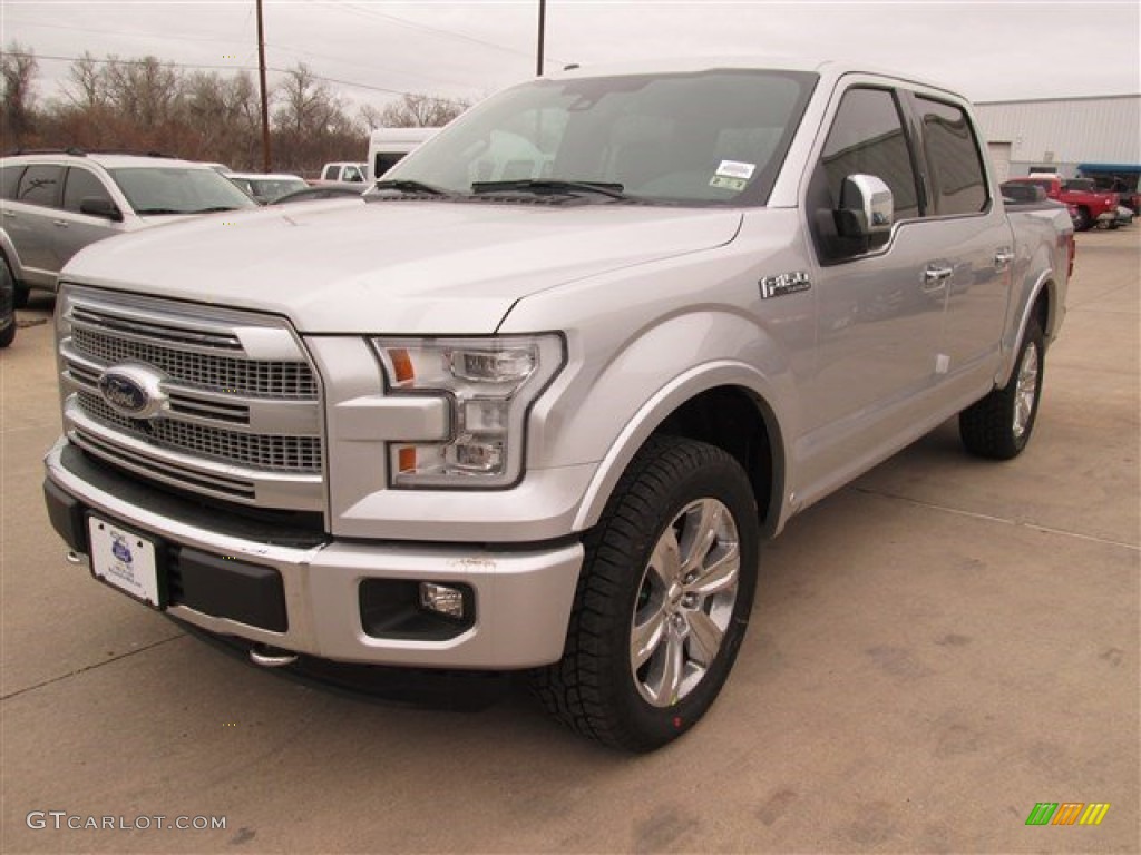 2015 F150 Platinum SuperCrew 4x4 - Ingot Silver Metallic / Black photo #8