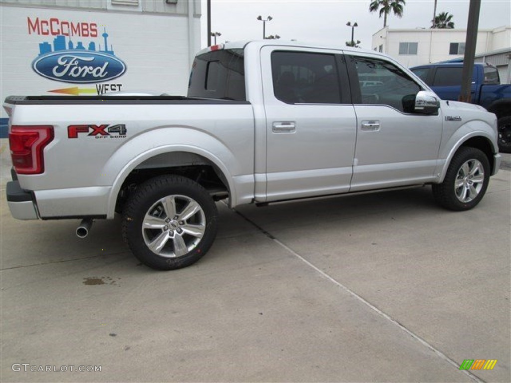 2015 F150 Platinum SuperCrew 4x4 - Ingot Silver Metallic / Black photo #19