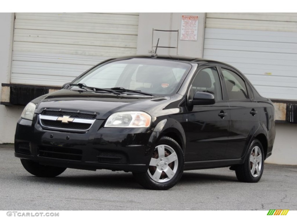 2009 Aveo LT Sedan - Black Granite Metallic / Charcoal photo #1