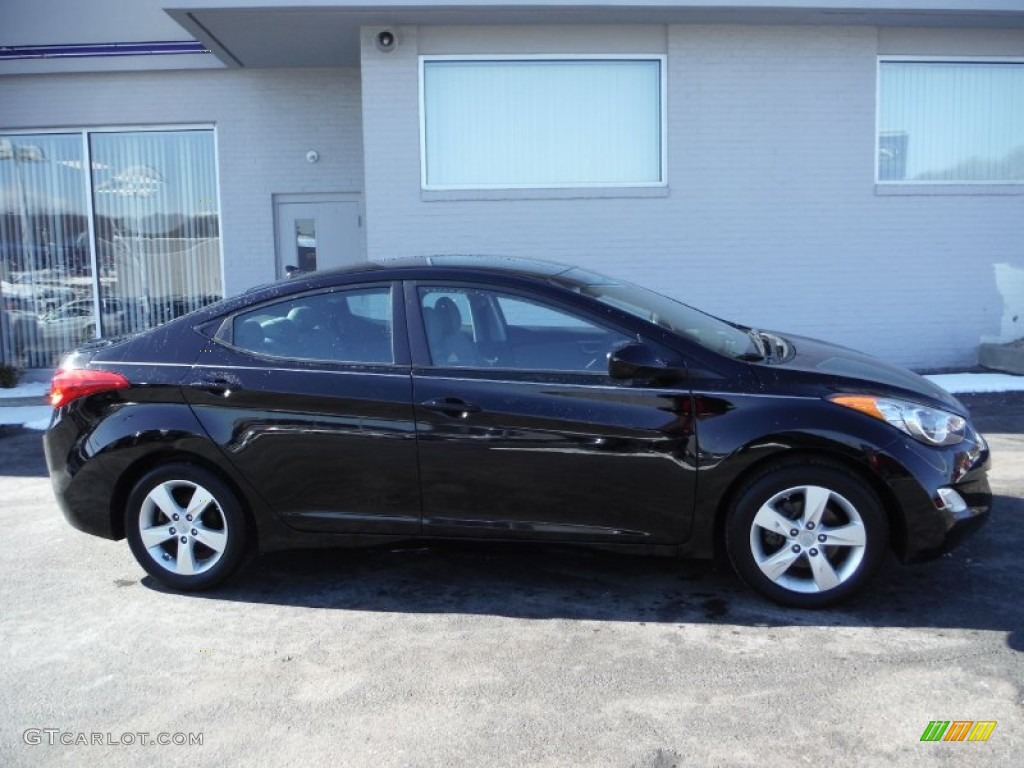 2012 Elantra GLS - Black Noir Pearl / Gray photo #2