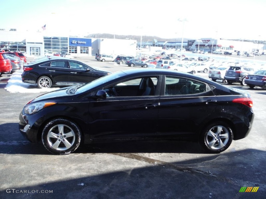 2012 Elantra GLS - Black Noir Pearl / Gray photo #6