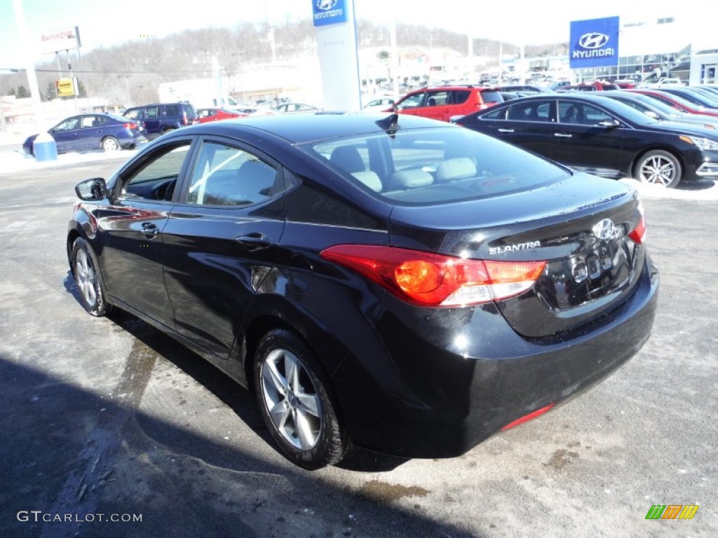 2012 Elantra GLS - Black Noir Pearl / Gray photo #7