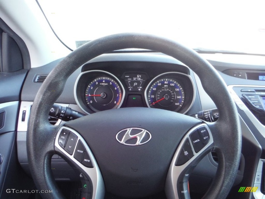 2012 Elantra GLS - Black Noir Pearl / Gray photo #19