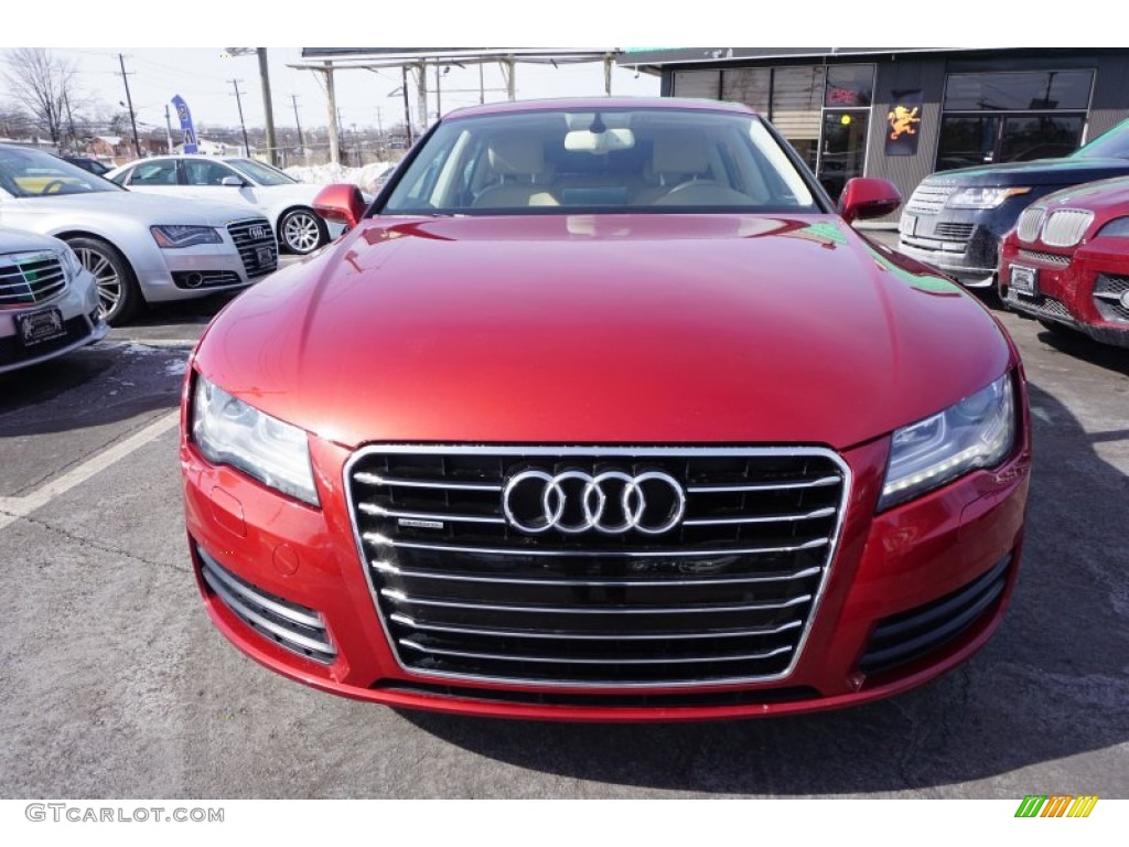 2012 A7 3.0T quattro Premium - Garnet Red Pearl Effect / Velvet Beige photo #10