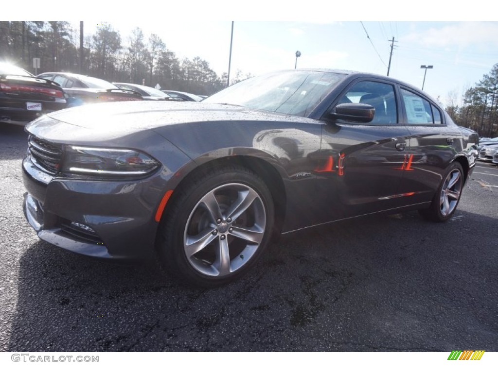 2015 Charger R/T - Granite Crystal Metallic / Black/Tungsten photo #3