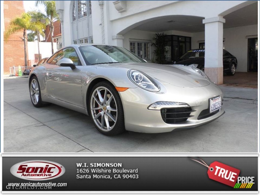 2013 911 Carrera S Coupe - Platinum Silver Metallic / Black photo #1