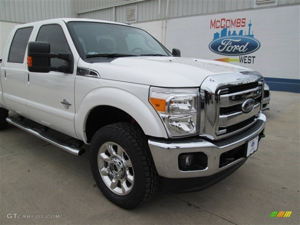 2015 F250 Super Duty Lariat Crew Cab 4x4 - White Platinum / Black photo #2