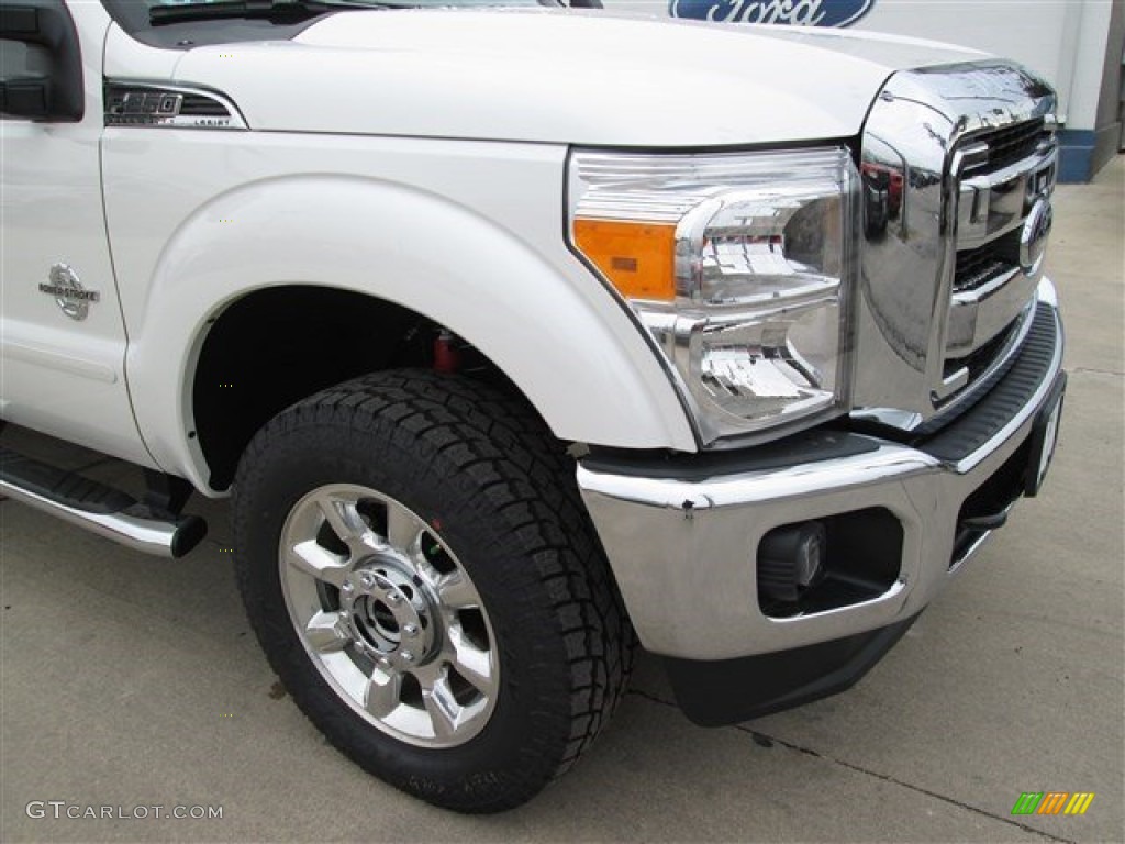 2015 F250 Super Duty Lariat Crew Cab 4x4 - White Platinum / Black photo #3