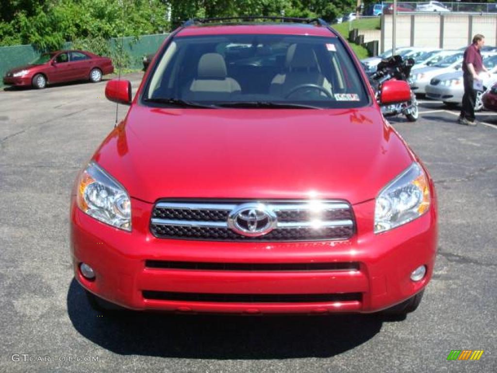 2007 RAV4 Limited 4WD - Barcelona Red Pearl / Ash Gray photo #7