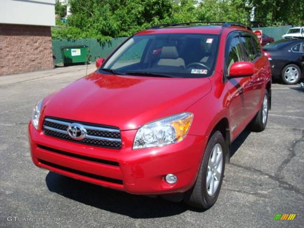 2007 RAV4 Limited 4WD - Barcelona Red Pearl / Ash Gray photo #8