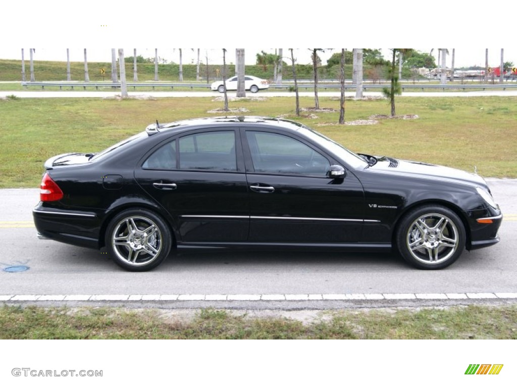 Obsidian Black Metallic 2003 Mercedes-Benz E 55 AMG Sedan Exterior Photo #101621838