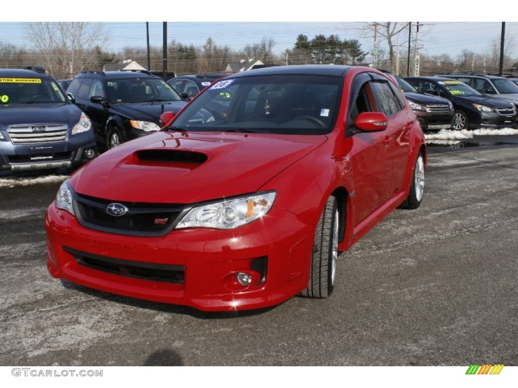 2008 Impreza WRX STi - Lightning Red / Carbon Black/Graphite Gray Alcantara photo #3