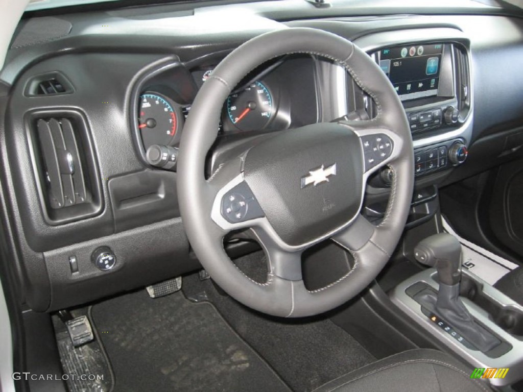 2015 Chevrolet Colorado LT Extended Cab Jet Black Steering Wheel Photo #101623242