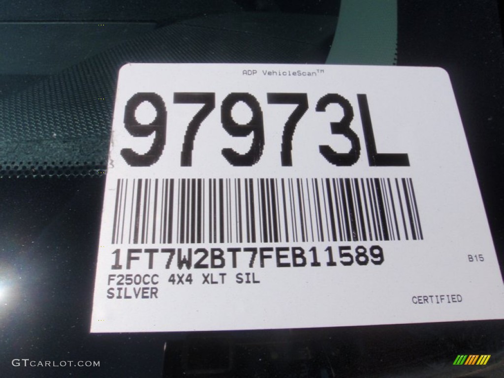 2015 F250 Super Duty XLT Crew Cab 4x4 - Ingot Silver / Steel photo #36