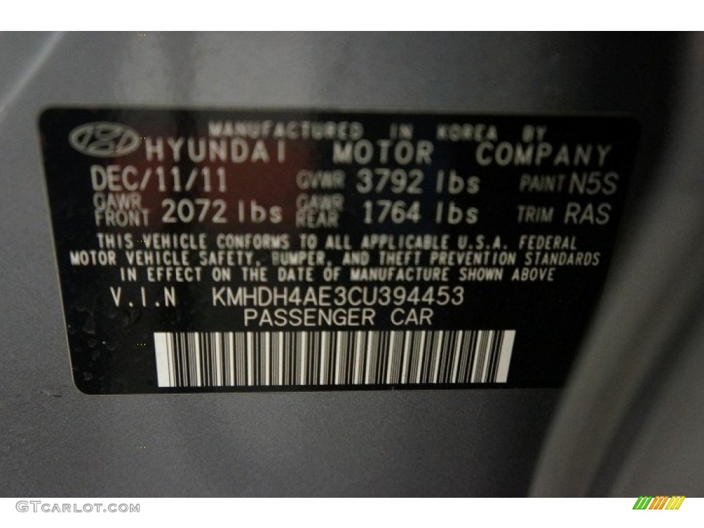 2012 Elantra GLS - Silver / Gray photo #14
