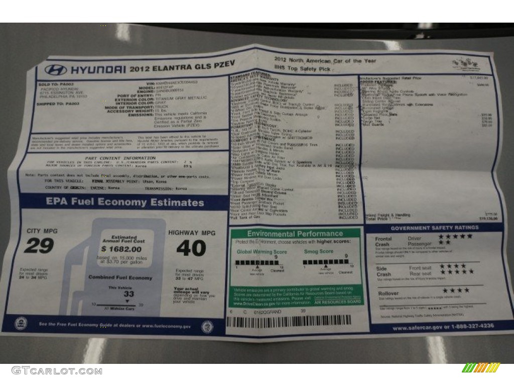 2012 Elantra GLS - Silver / Gray photo #29
