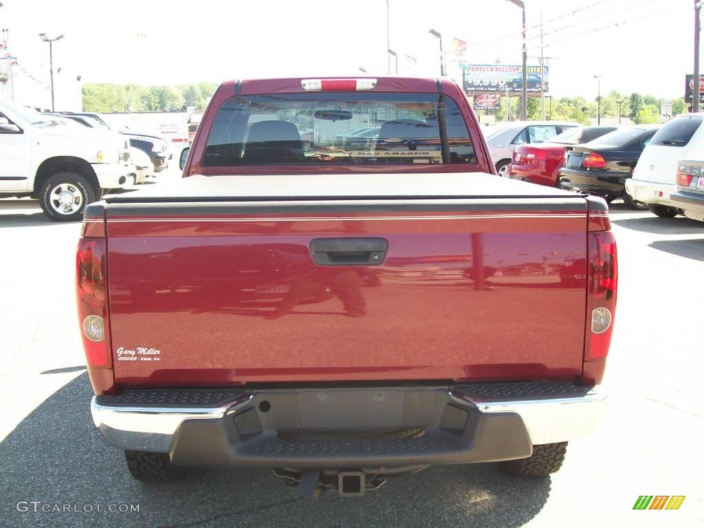 2004 Colorado Z71 Extended Cab 4x4 - Dark Cherry Red Metallic / Medium Dark Pewter photo #4