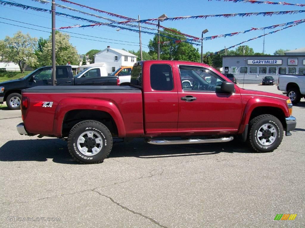 2004 Colorado Z71 Extended Cab 4x4 - Dark Cherry Red Metallic / Medium Dark Pewter photo #7