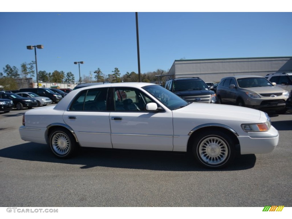 2001 Grand Marquis LS - Vibrant White Clearcoat / Deep Slate Blue photo #2