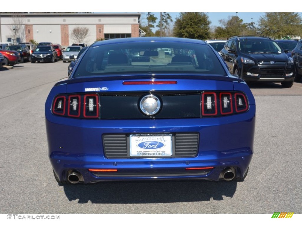 2014 Mustang GT Premium Coupe - Deep Impact Blue / Charcoal Black/Grabber Blue Accent photo #4