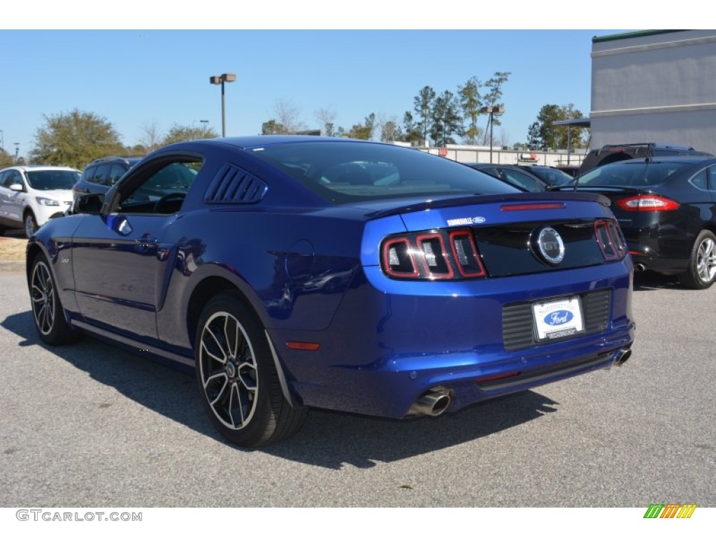 2014 Mustang GT Premium Coupe - Deep Impact Blue / Charcoal Black/Grabber Blue Accent photo #5