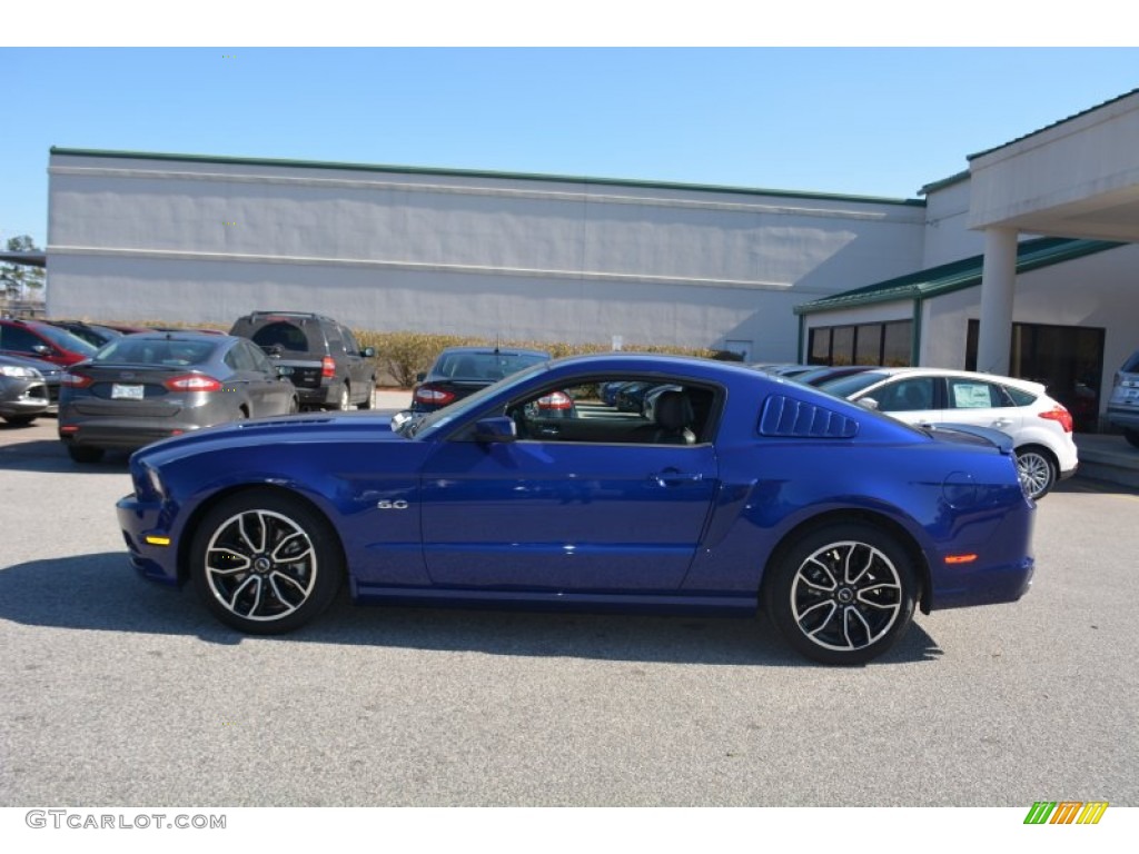 2014 Mustang GT Premium Coupe - Deep Impact Blue / Charcoal Black/Grabber Blue Accent photo #6
