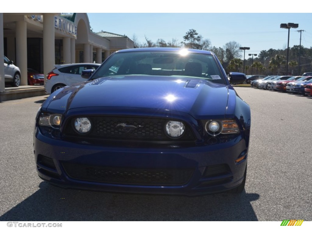 2014 Mustang GT Premium Coupe - Deep Impact Blue / Charcoal Black/Grabber Blue Accent photo #8