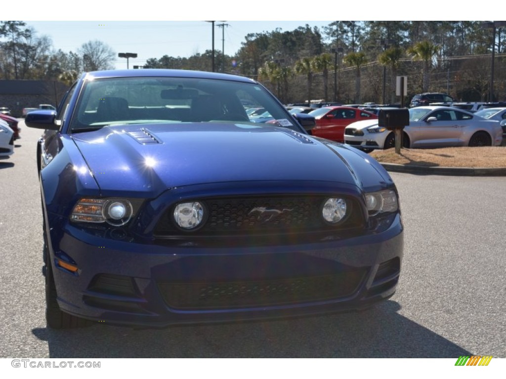 2014 Mustang GT Premium Coupe - Deep Impact Blue / Charcoal Black/Grabber Blue Accent photo #9