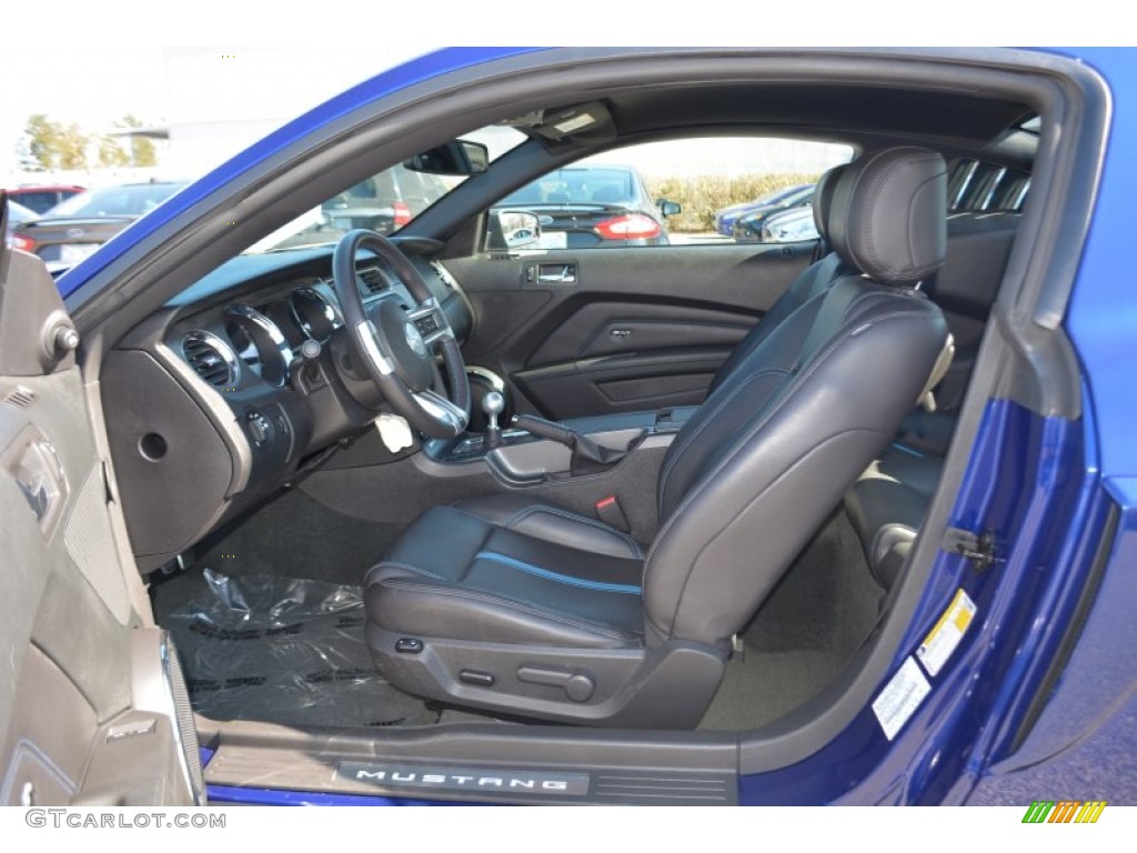 2014 Mustang GT Premium Coupe - Deep Impact Blue / Charcoal Black/Grabber Blue Accent photo #15