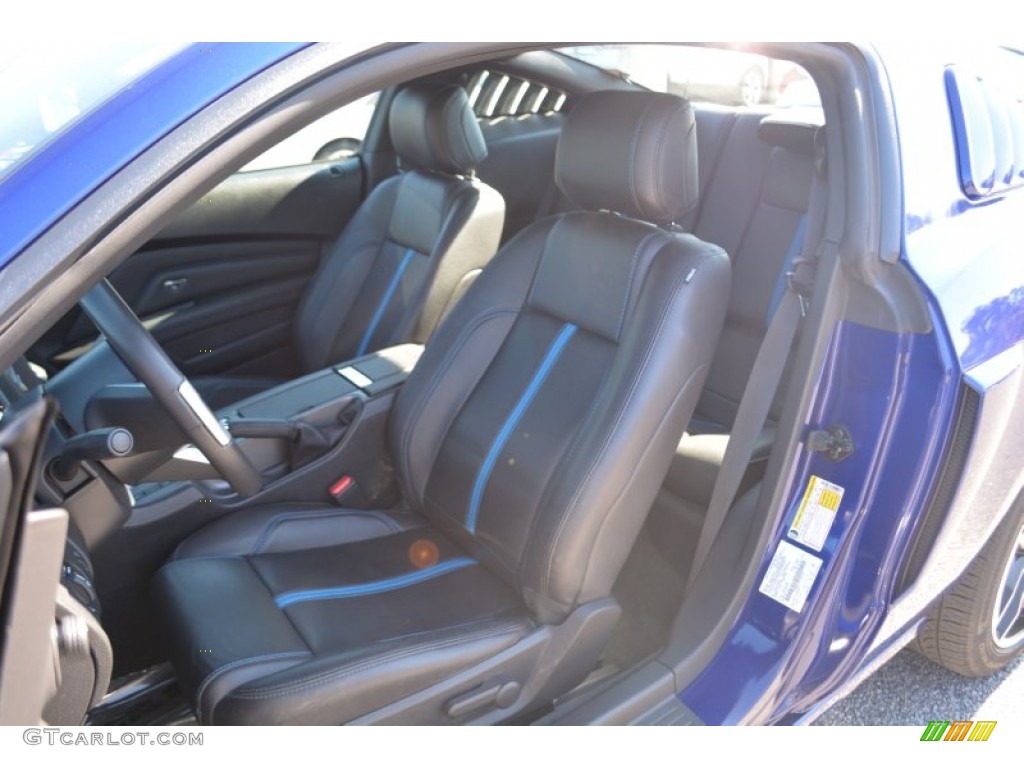 2014 Mustang GT Premium Coupe - Deep Impact Blue / Charcoal Black/Grabber Blue Accent photo #16