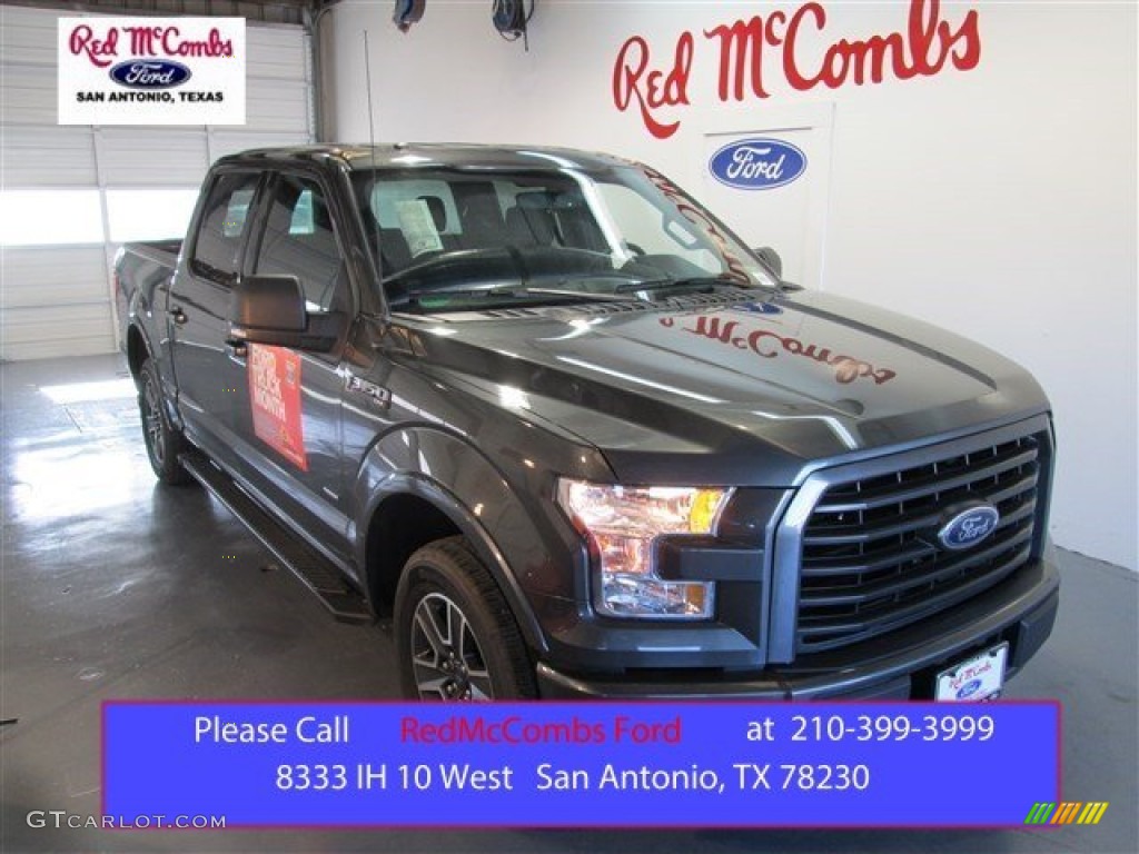 2015 F150 XLT SuperCrew - Magnetic Metallic / Black photo #1