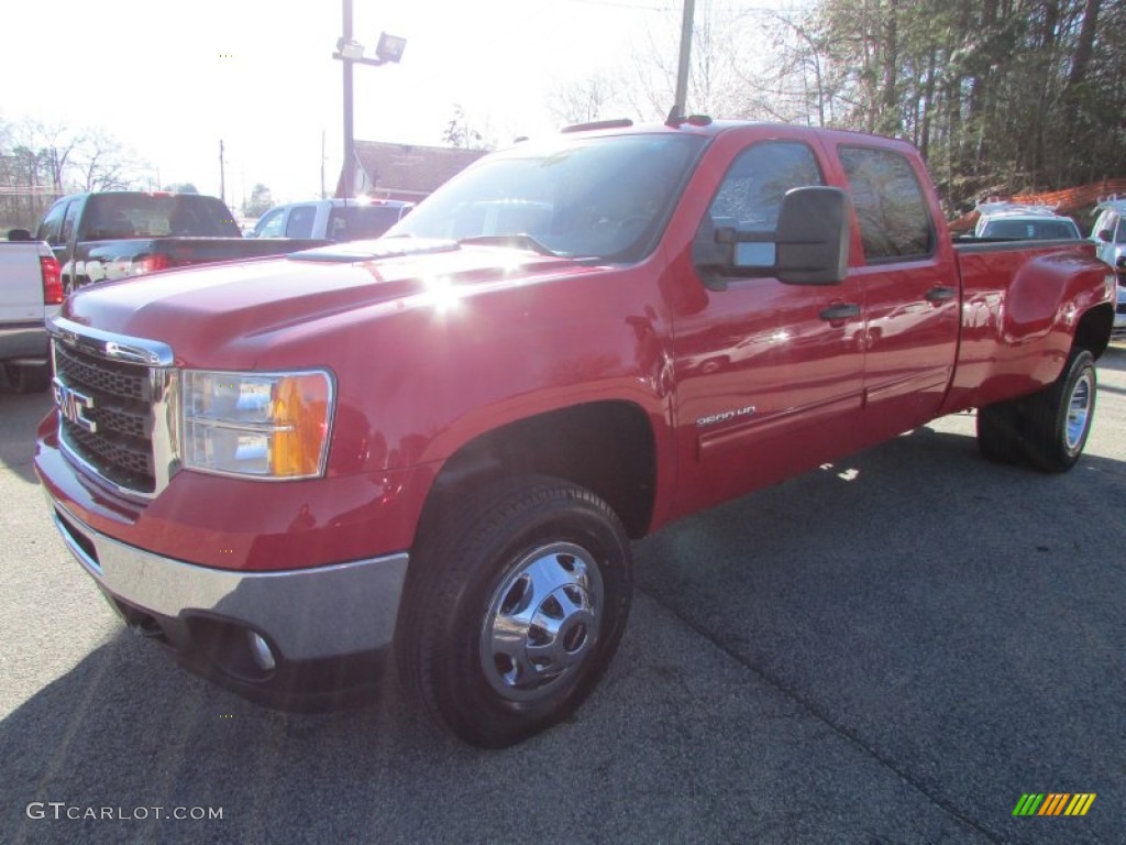 2011 Sierra 3500HD SLE Crew Cab 4x4 - Fire Red / Ebony photo #2