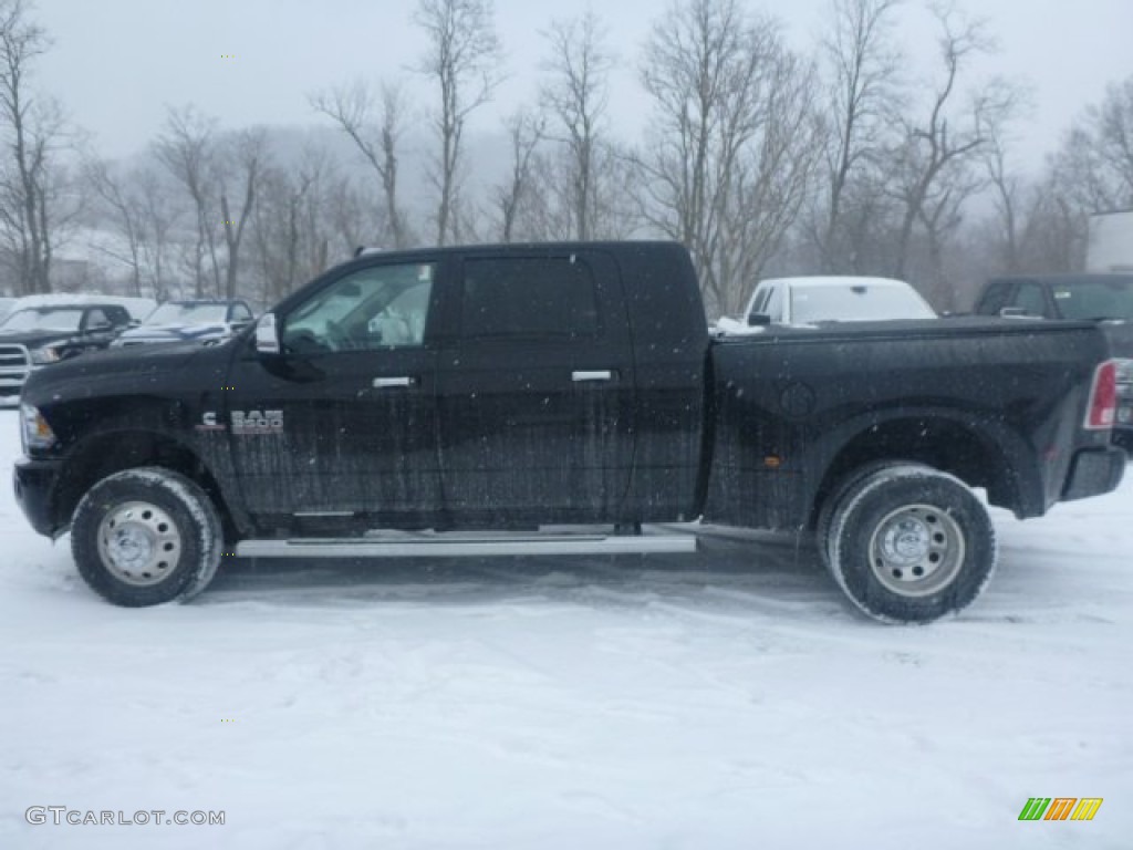 Black 2015 Ram 3500 Laramie Longhorn Mega Cab 4x4 Dual Rear Wheel Exterior Photo #101650394