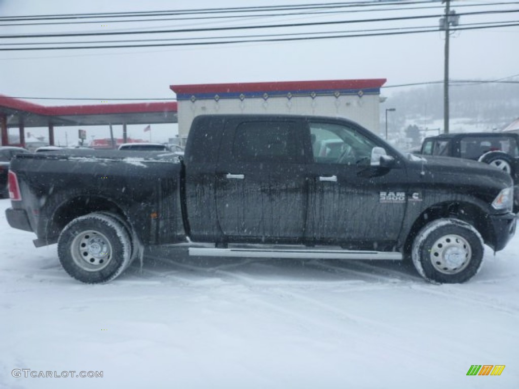 Black 2015 Ram 3500 Laramie Longhorn Mega Cab 4x4 Dual Rear Wheel Exterior Photo #101650484
