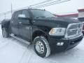 Black 2015 Ram 3500 Laramie Longhorn Mega Cab 4x4 Dual Rear Wheel Exterior