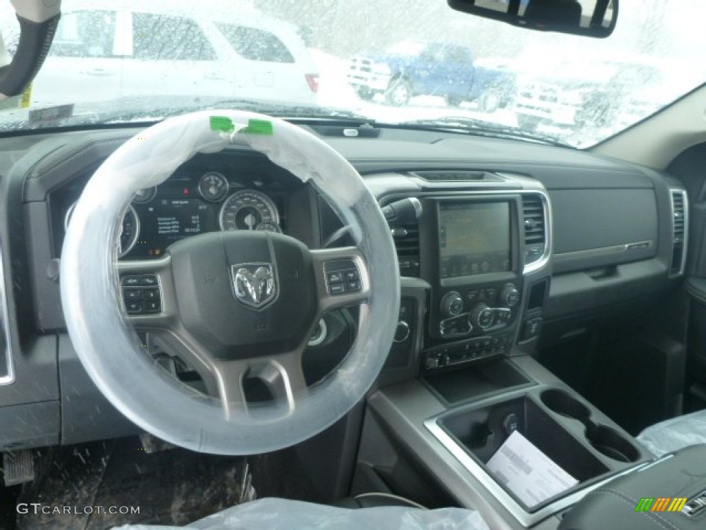 2015 Ram 3500 Laramie Longhorn Mega Cab 4x4 Dual Rear Wheel Black Dashboard Photo #101650598