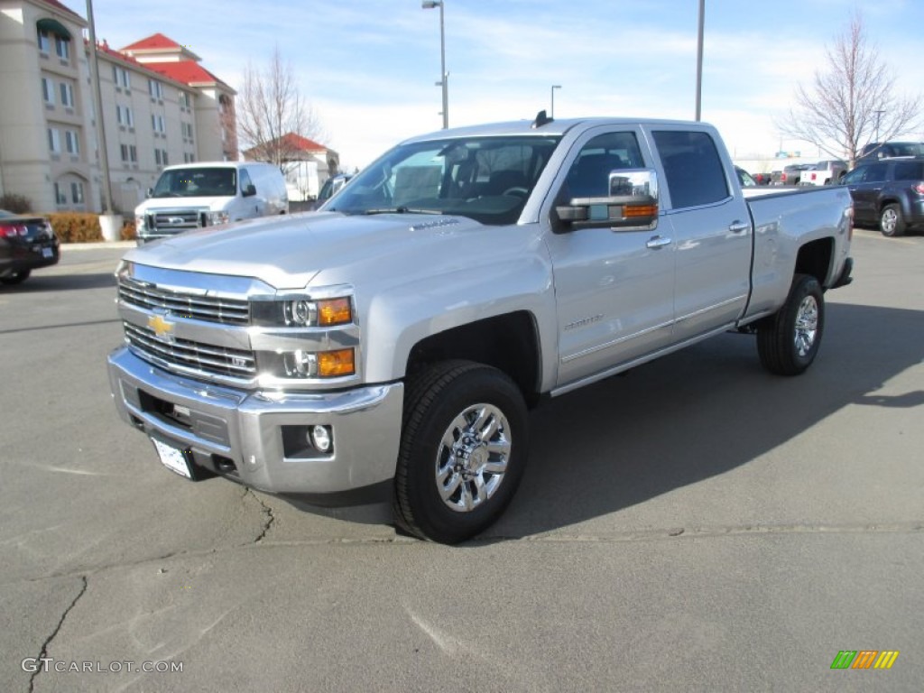 2015 Silverado 2500HD LTZ Crew Cab 4x4 - Silver Ice Metallic / Jet Black photo #2