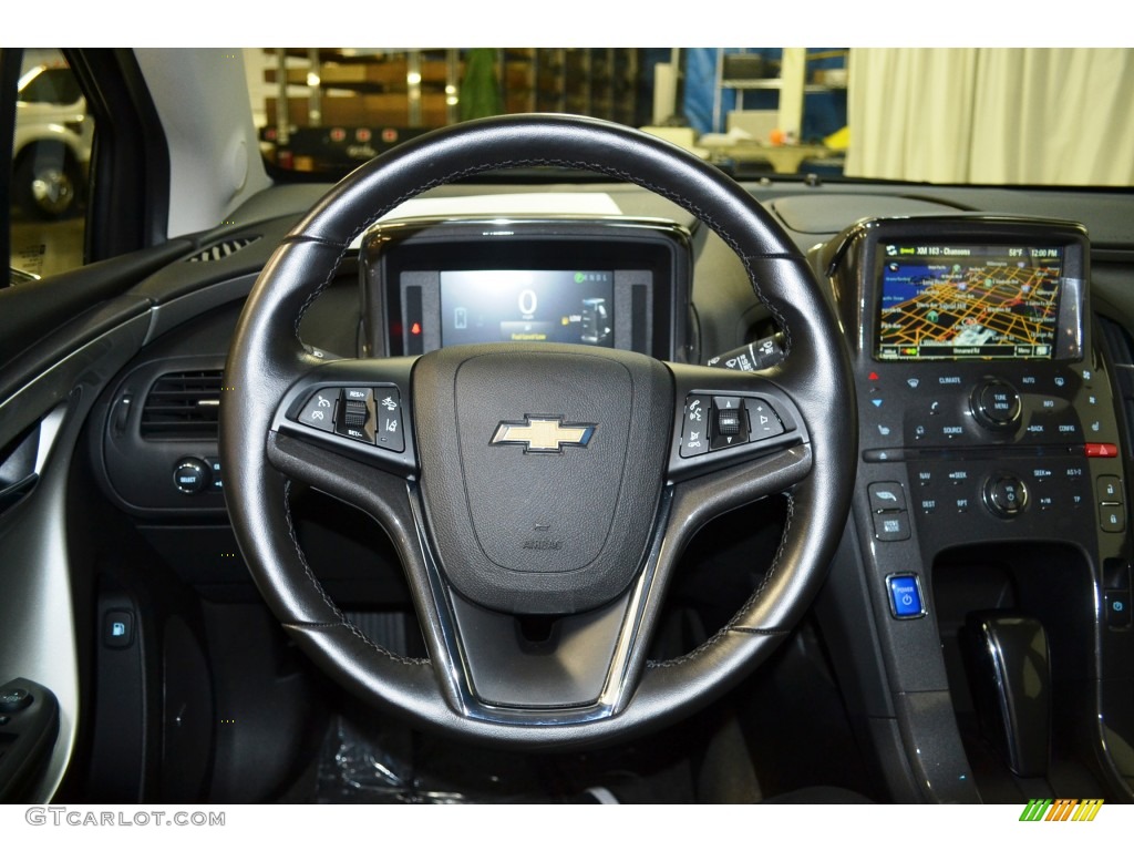 2014 Chevrolet Volt Standard Volt Model Jet Black/Dark Accents Steering Wheel Photo #101661542