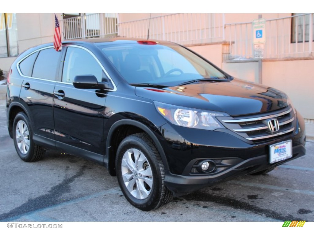 2014 CR-V EX AWD - Crystal Black Pearl / Black photo #3
