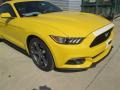 2015 Triple Yellow Tricoat Ford Mustang V6 Coupe  photo #15