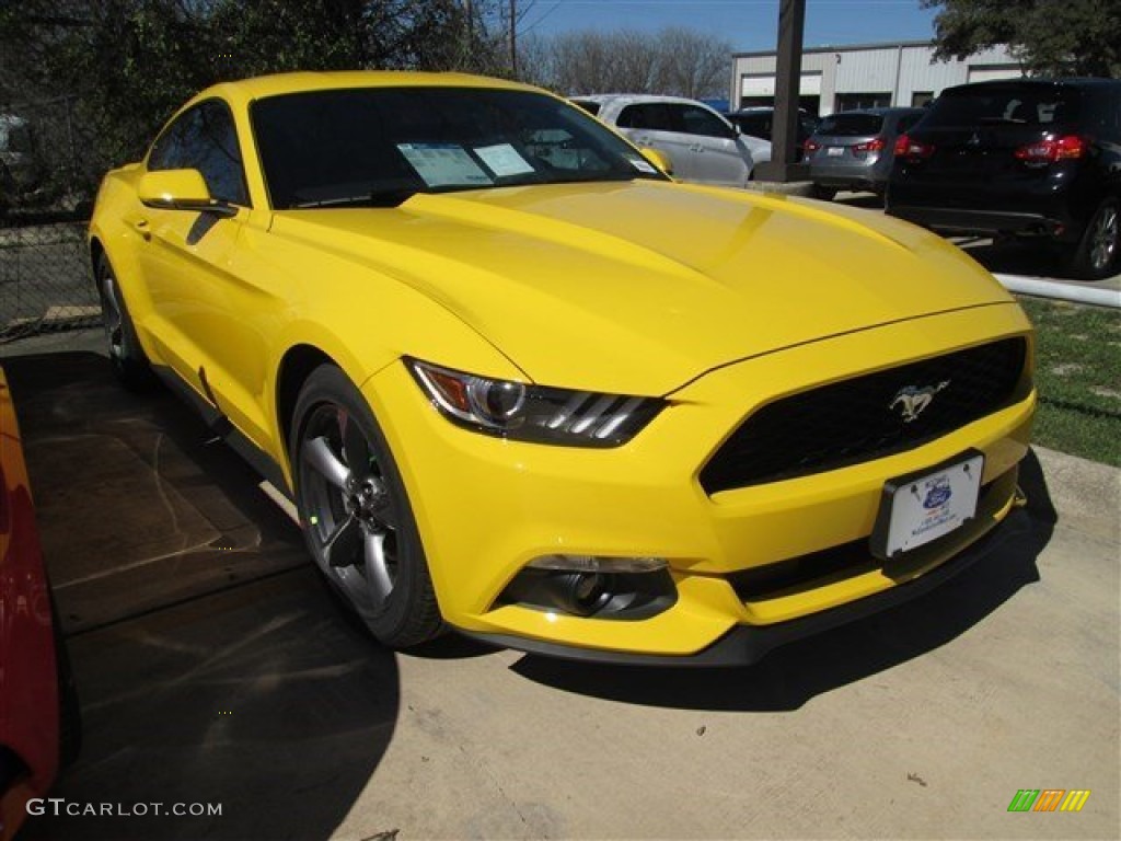 2015 Mustang V6 Coupe - Triple Yellow Tricoat / Ebony photo #21