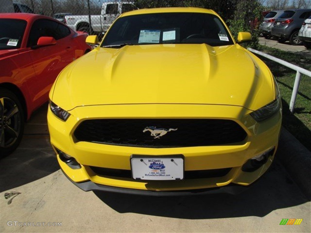 2015 Mustang V6 Coupe - Triple Yellow Tricoat / Ebony photo #24