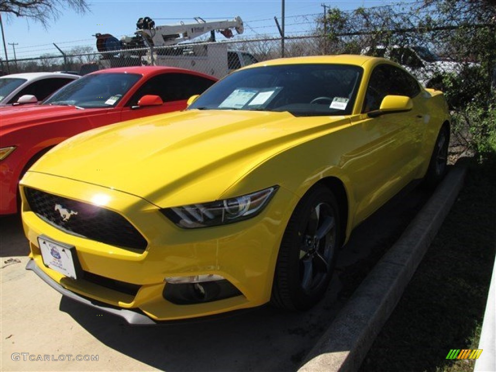 2015 Mustang V6 Coupe - Triple Yellow Tricoat / Ebony photo #25