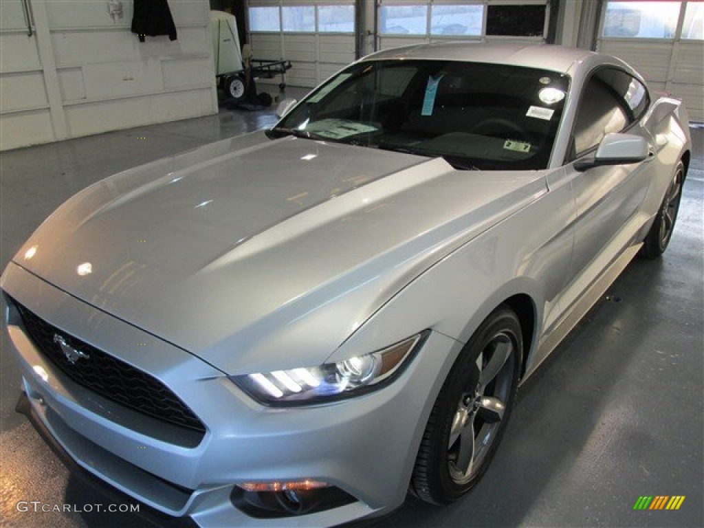 2015 Mustang V6 Coupe - Ingot Silver Metallic / Ebony photo #3