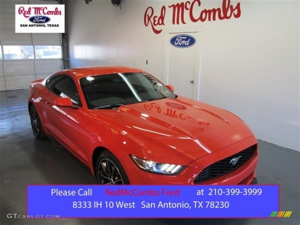 2015 Mustang EcoBoost Coupe - Competition Orange / Ebony photo #1