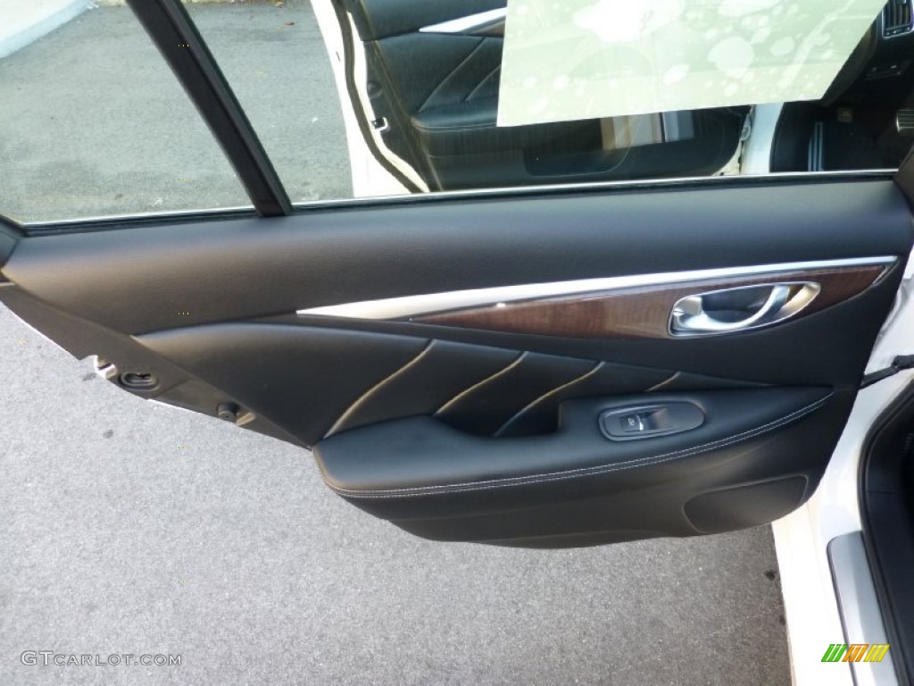 2014 Infiniti Q 50S Hybrid Graphite Door Panel Photo #101681391