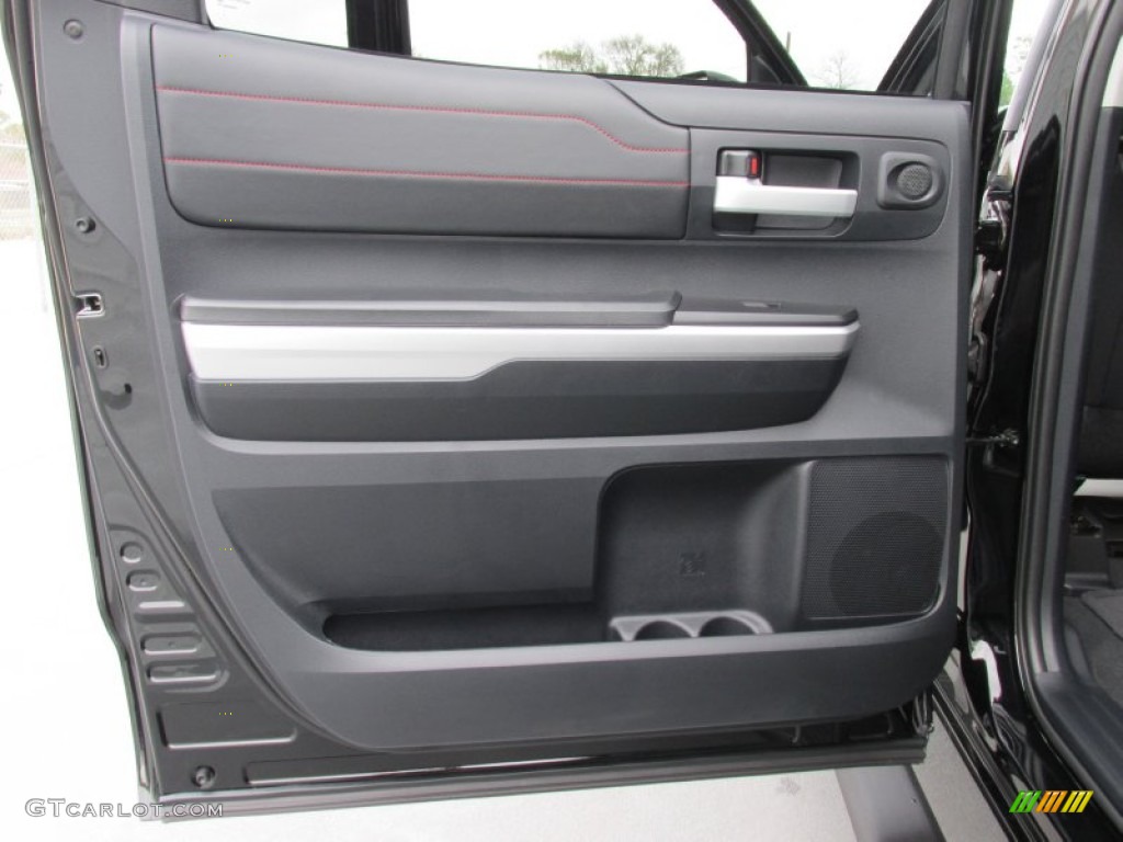 2015 Toyota Tundra TRD Pro CrewMax 4x4 TRD Pro Black/Red Door Panel Photo #101689190
