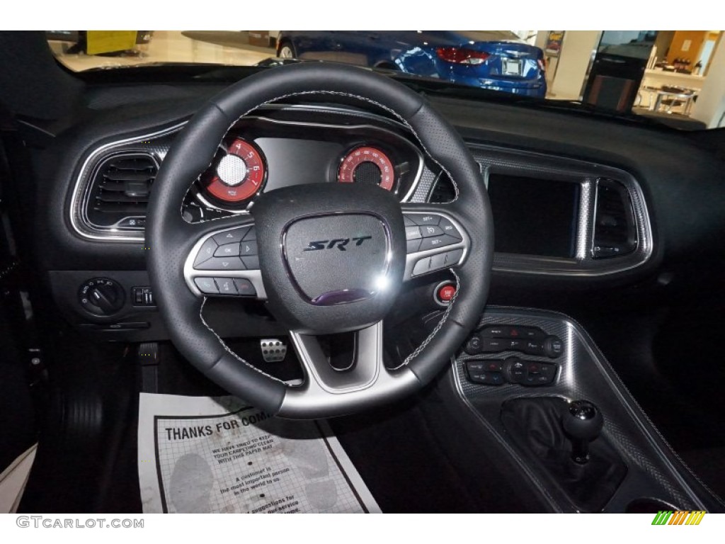 2015 Dodge Challenger SRT Hellcat Black Steering Wheel Photo #101698496